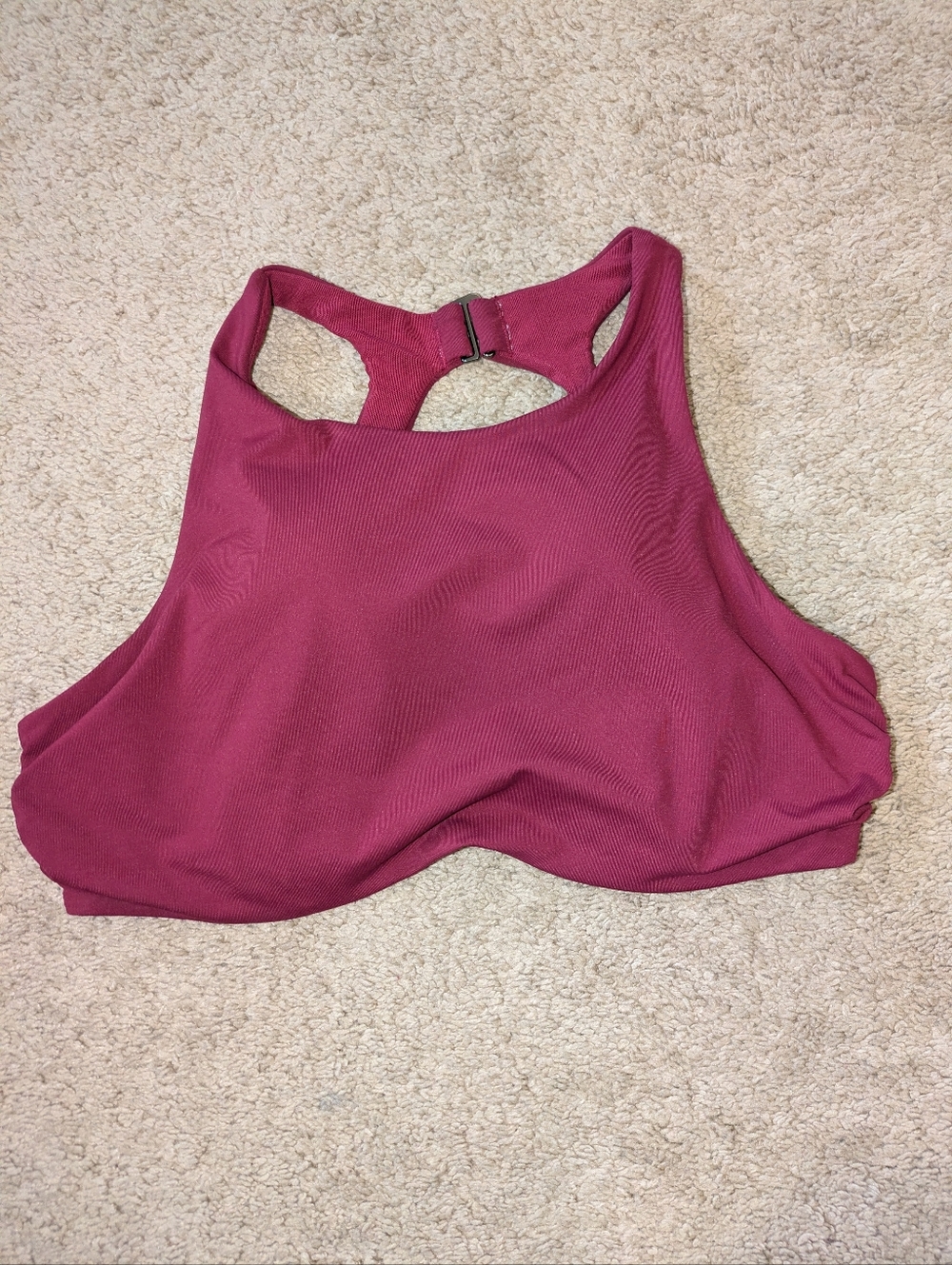 Athleta Burgundy Sports Bra With Removable Padding And Underwire